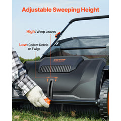 VEVOR Push Lawn Sweeper, 21inch Leaf & Grass Collector, Strong Plastic Wheels & Heavy Duty Thickened Steel Durable to