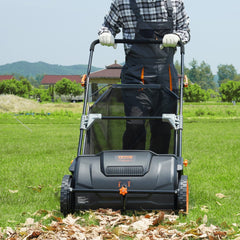 VEVOR Push Lawn Sweeper, 21inch Leaf & Grass Collector, Strong Plastic Wheels & Heavy Duty Thickened Steel Durable to