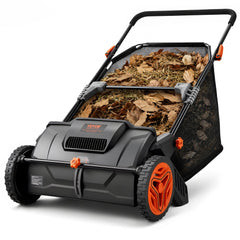 VEVOR Push Lawn Sweeper, 21inch Leaf & Grass Collector, Strong Plastic Wheels & Heavy Duty Thickened Steel Durable to