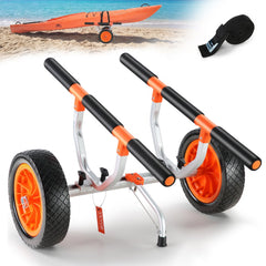 VEVOR Heavy Duty Kayak Cart, 450lbs Load Capacity, Detachable Canoe Trolley Cart with 12'' Solid Tires, Adjustable