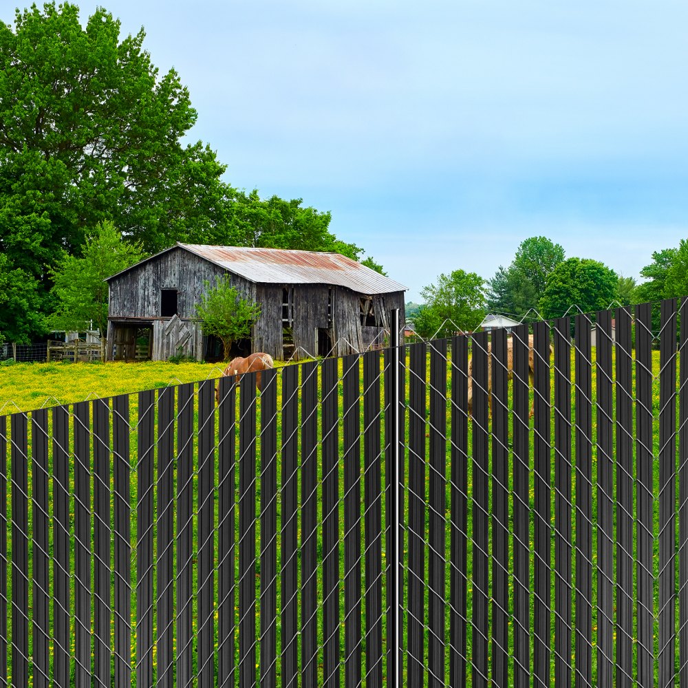 VEVOR Bottom Locking Privacy Slats, Double-Wall Vertical Bottom-Locking Slats with Wings for Chain-Link Fence