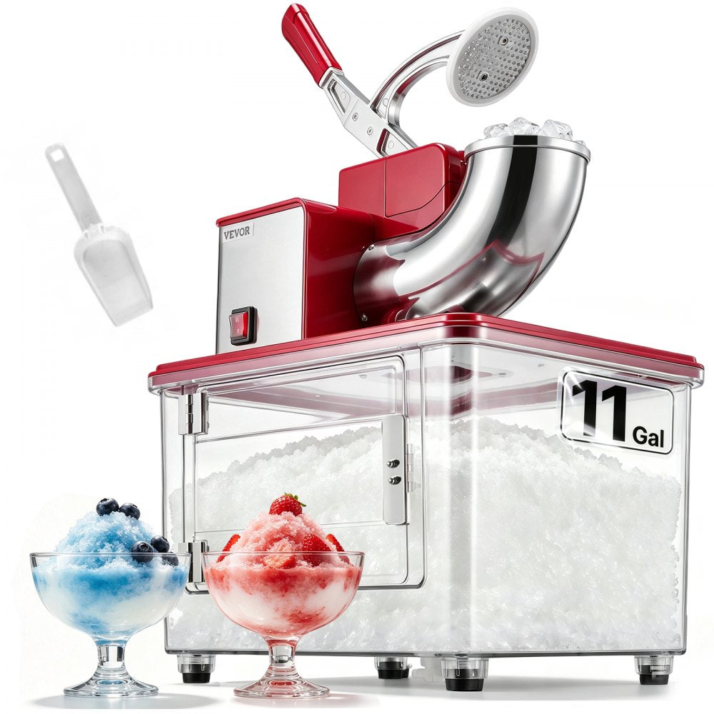VEVOR Commercial Ice Crusher 661LBS/H, 350W Electric Snow Cone Machine with 4 Blades, 2000RPM Stainless Steel Shaved