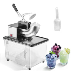 VEVOR Commercial Ice Crusher 661LBS/H, 350W Electric Snow Cone Machine with 4 Blades, 2000RPM Stainless Steel Shaved
