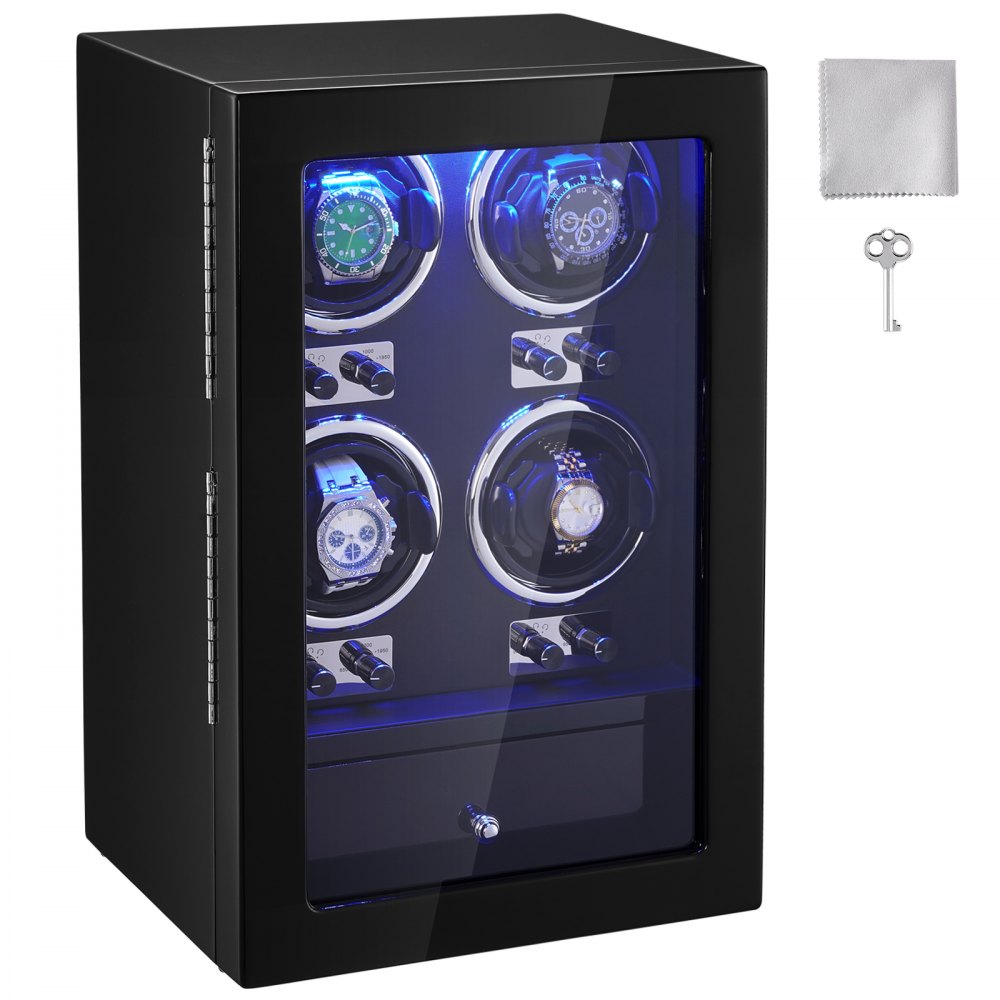 VEVOR Watch Winder, Watch Winder for 4 Men's and Women's Automatic Watches, with 4 Super Quiet Japanese Mabuchi Motors