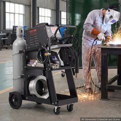 VEVOR Welding Cart, 3-Tier Welder Cart Heavy Duty with 400 Lbs Weight Capacity, 360° Swivel Wheels, Tank Storage Safety