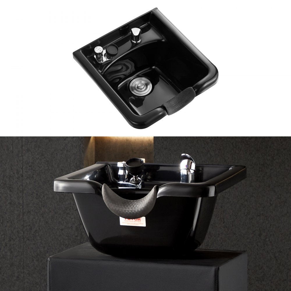 VEVOR Shampoo Bowl, ABS Plastic Shampoo Sink for Salons and Home, Easy to Clean and Install Salon Shampoo Bowls for