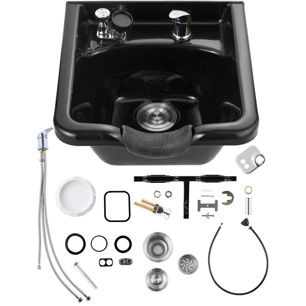 VEVOR Shampoo Bowl, ABS Plastic Shampoo Sink for Salons and Home, Easy to Clean and Install Salon Shampoo Bowls for