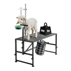 VEVOR Goat Milking Stand, 600 lbs Heavy Duty Goat Stand with Feed Bin, Adjustable Headpiece & Tool Basket, Stanchion