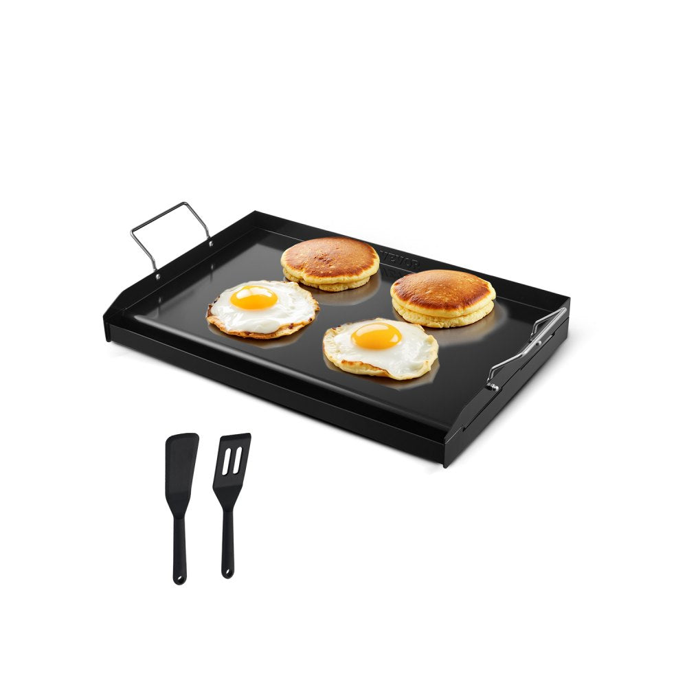 VEVOR Carbon Steel Griddle, 24x16 inch Universal Flat Top Rectangular Plate, Gas Grill Griddle for BBQ Grill