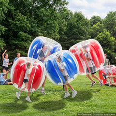 VEVOR 4 Pack Inflatable Bumper Balls 3FT+4FT Bubble for Kids Teens Blue+Red, for Backyard, Camping, Picnic, Park