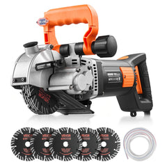 VEVOR Wall Chaser, 4800W Electric Wall Groove Cutting Machine, 6800 RPM Max Speed, Concrete Slotting Cutter with Guide