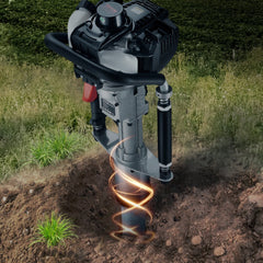 VEVOR 37.77cc Gas-Powered T Post Driver, 4-Stroke Engine Gasoline Fence Piling Pounder, with 3 Post Driving