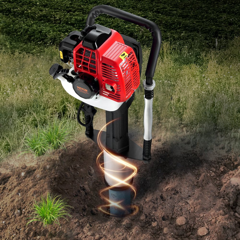 VEVOR 52cc Gas-Powered T Post Driver, 2-Stroke Engine Gasoline Fence Piling Pounder, 1300W Portable Piledriver with 3
