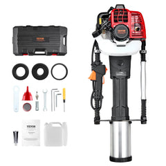 VEVOR 52cc Gas-Powered T Post Driver, 2-Stroke Engine Gasoline Fence Piling Pounder, 1300W Portable Piledriver with 3