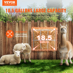 VEVOR Livestock Hay Feeder, 18.5 Gallons Large Capacity, Heavy-Duty Steel Goat Hay Rack, 24.4" Long Wall Mounted Horse