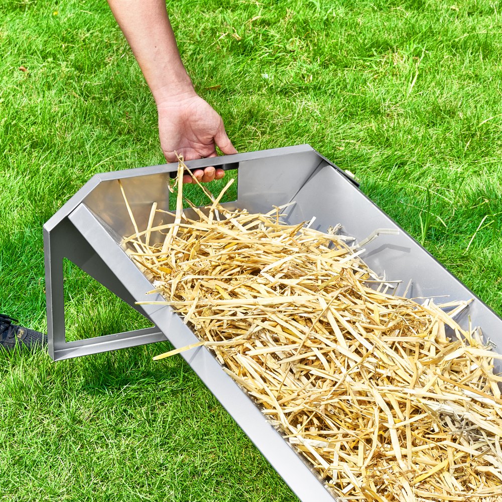 VEVOR Livestock Feeding Trough, 22 Gallon Capacity, 45" Hay Feeder, Heavy Duty Steel Livestock Trough, Galvanized Steel