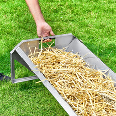 VEVOR Livestock Feeding Trough, 22 Gallon Capacity, 45" Hay Feeder, Heavy Duty Steel Livestock Trough, Galvanized Steel