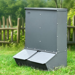 VEVOR Hog Feeder, 3.7 Bushel Capacity, Double Door Pig Feeder, Heavy Duty Steel Piglets Feeder, Multipurpose Trough