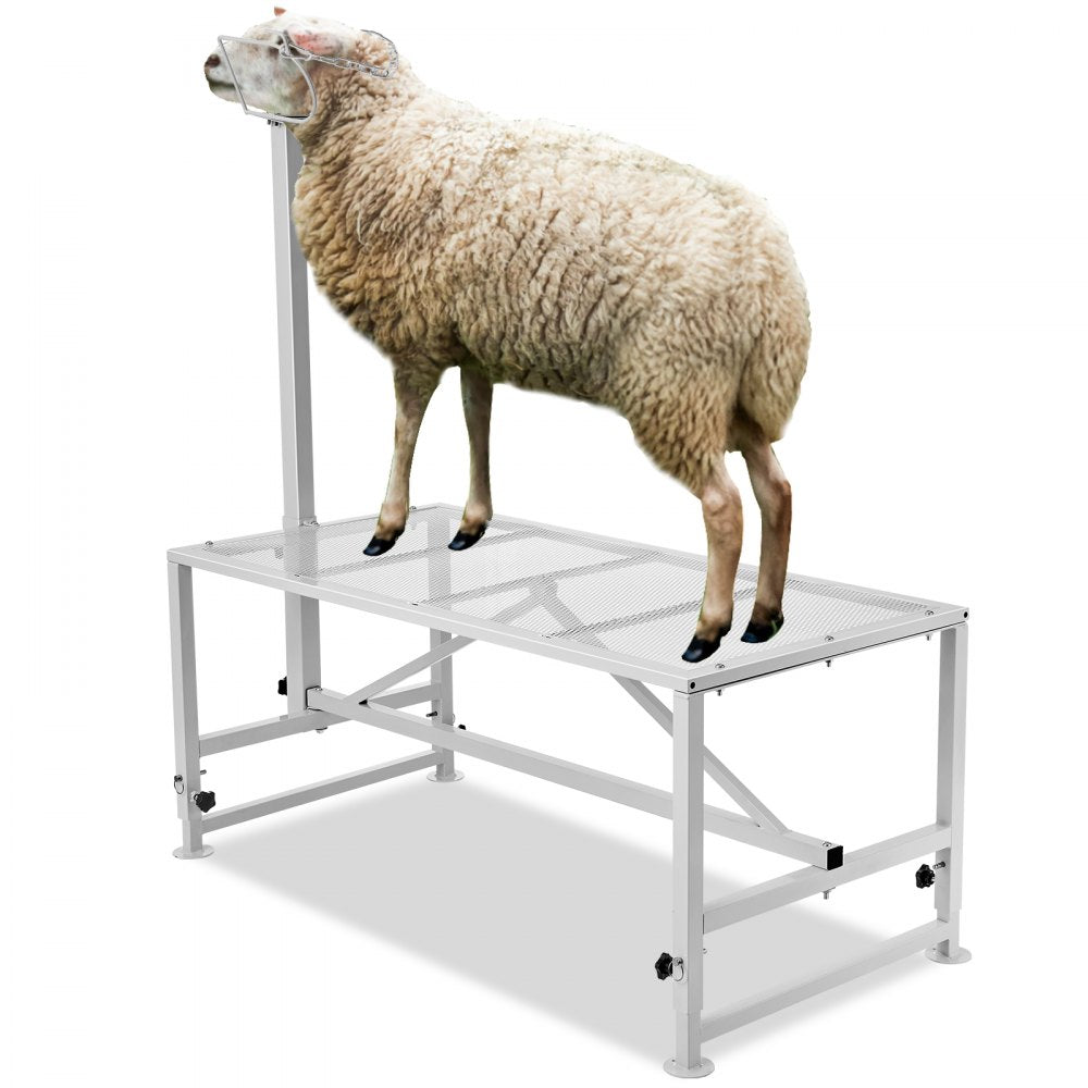 VEVOR Goat & Sheep Stand, 47x23 inch Livestock Stand, Metal Livestock Milking and Shearing Stand 21" to 33" Adjustable