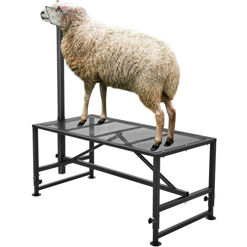 VEVOR Goat & Sheep Stand, 51x23 inch Livestock Stand, Metal Livestock Milking and Shearing Stand 21" to 33" Adjustable