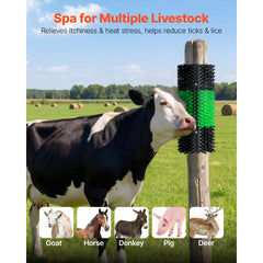 VEVOR Livestock Scratching Brush, 1PC Goat Scratcher Brush Post with 4 Screws, 16.9" x 7.5" Cow Scratcher for Back Itch