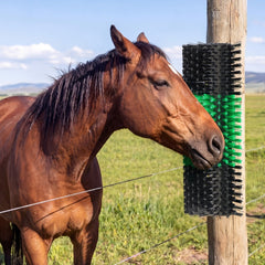 VEVOR Livestock Scratching Brush, 1PC Goat Scratcher Brush Post with 4 Screws, 16.9" x 7.5" Cow Scratcher for Back Itch