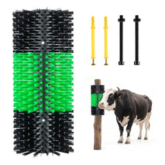 VEVOR Livestock Scratching Brush, 1PC Goat Scratcher Brush Post with 4 Screws, 16.9" x 7.5" Cow Scratcher for Back Itch
