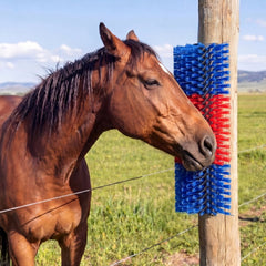 VEVOR Livestock Scratching Brush, 3PCS Goat Scratcher Brush Post with 12 Screws, 16.9" x 7.5" Cow Scratcher for Back