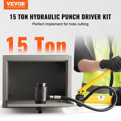 VEVOR Hydraulic Knockout Punch Kit, 15 Ton 1/2" to 4" Conduit Hole Cutter Set, KO Tool Kits with Puncher 10 Piece