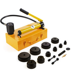 VEVOR Hydraulic Knockout Punch Kit, 15 Ton 1/2" to 4" Conduit Hole Cutter Set, KO Tool Kits with Puncher 10 Piece