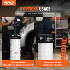 VEVOR Fluid Extractor, 1.74 Gallons (6.5 Liters), Pneumatic/Manual Oil Changer Vacuum Fluid Extractor with Dipstick and