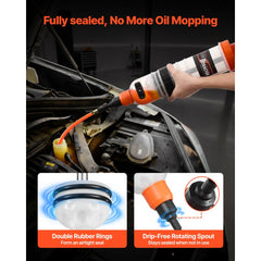 VEVOR 1500CC Fluid Extractor, Manual Automotive Fluid Pump Extractor, Oil Syringe with Long Hose and Extension Tubes