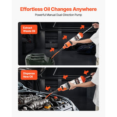 VEVOR 1500CC Fluid Extractor, Manual Automotive Fluid Pump Extractor, Oil Syringe with Long Hose and Extension Tubes