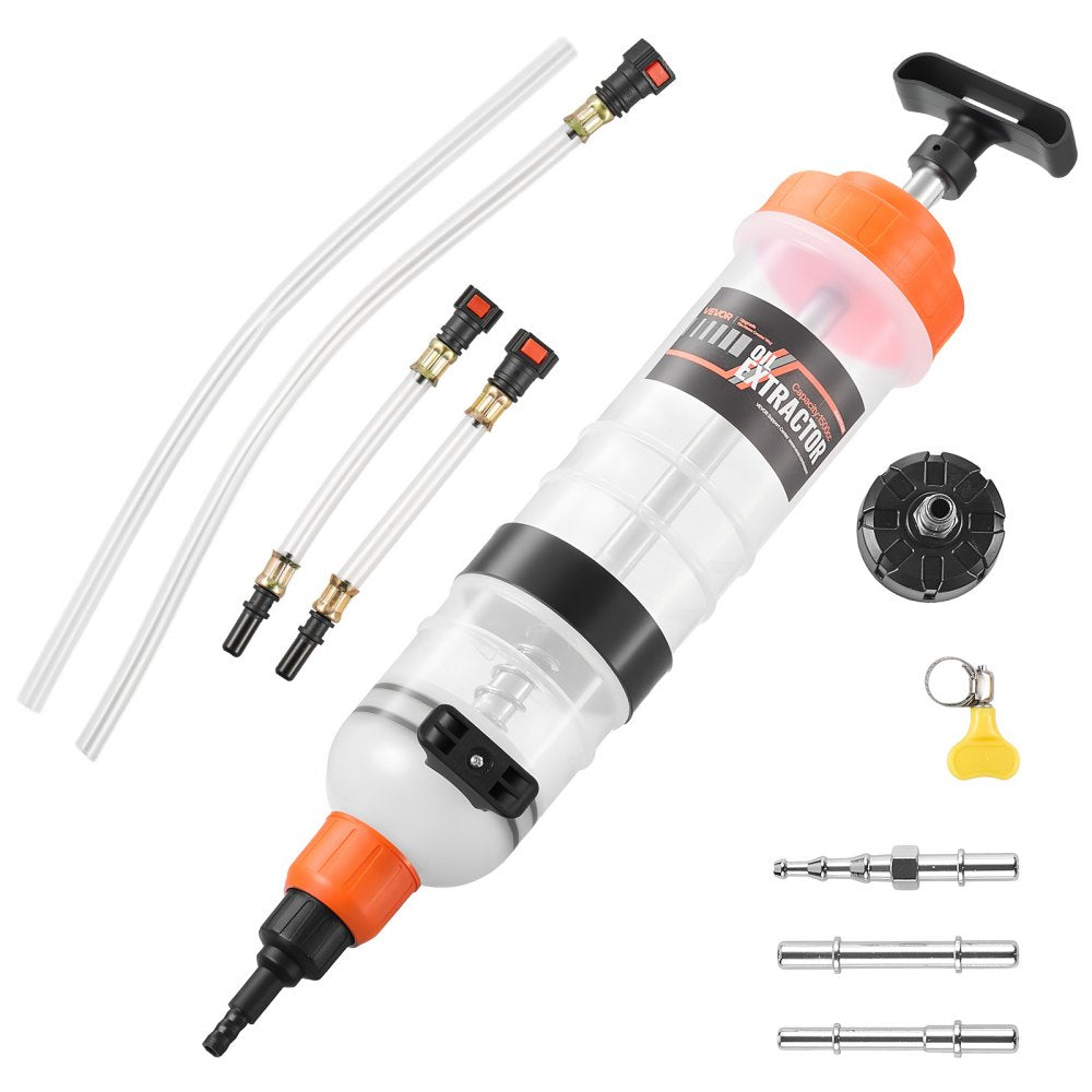 VEVOR 1500CC Fluid Extractor, Manual Automotive Fluid Pump Extractor, Oil Syringe with Long Hose and Extension Tubes