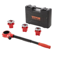 VEVOR Ratchet Pipe Threader Kit, 1/2" NPT, 3/4" NPT, 1" NPT Manual Ratcheting Pipe Threader, Portable Pipe Threading