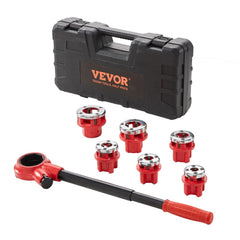 VEVOR Ratchet Pipe Threader Kit, 1/4" NPT - 1-1/4" NPT Manual Ratcheting Pipe Threader, Portable Pipe Threading Tool