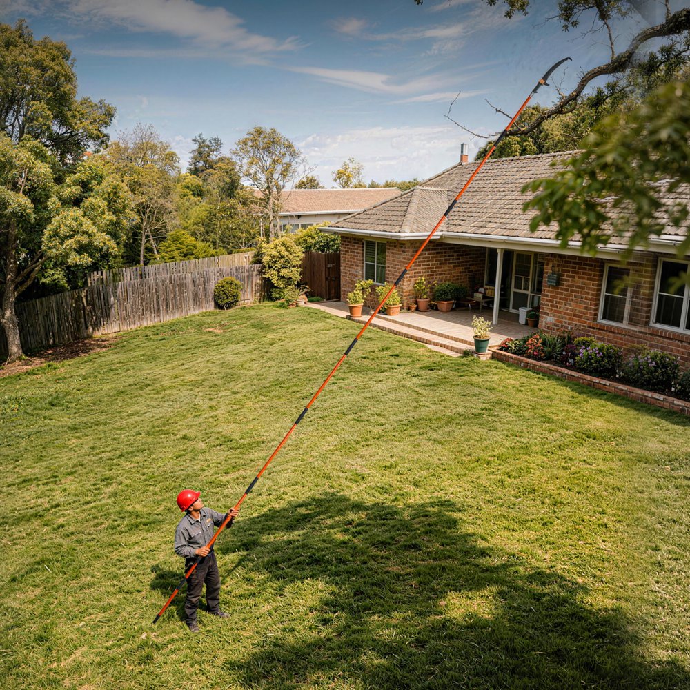 VEVOR Manual Pole Saw, 7.3-27 ft Extendable Tree Pruner, Sharp Steel Blade and Scissors High Branches Trimming, Branch