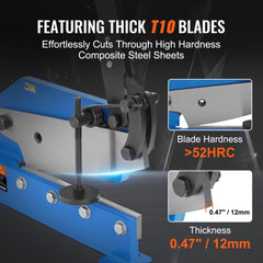 VEVOR 12" Manual Hand Plate Shear for Metal Sheet Processing, HS-12 Benchtop Cutter with Q235 Material, for Crafts