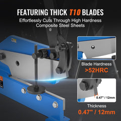 VEVOR 8" Manual Hand Plate Shear for Metal Sheet Processing, HS-8 Benchtop Cutter with Q235 Material, for Crafts Thick