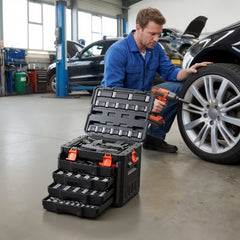VEVOR Mechanics Tool Set, 230-Piece Mechanic Tool Kit, 1/4 in, 3/8 in, and 1/2 in Drive, SAE and Metric Socket Set