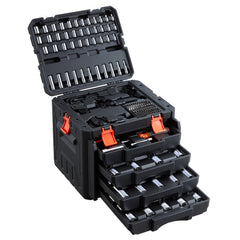 VEVOR Mechanics Tool Set, 256-Piece Mechanic Tool Kit, 1/4 in, 3/8 in, and 1/2 in Drive, SAE and Metric Socket Set