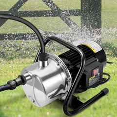 VEVOR Shallow Well Pump, 1.1 HP 115V, 978 GPH 131 ft Height, 40psi Max Pressure, Portable Stainless Steel Sprinkler