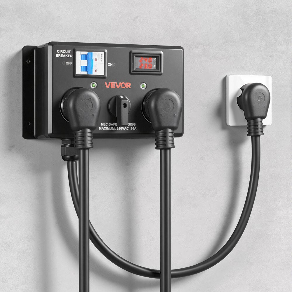 VEVOR Manual EV Charging Switch, NEMA 10-30, Splitter Switch for Dryer & EV, 24A Max 240V Manual Power Distribution