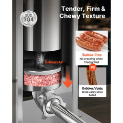 VEVOR Manual Sausage Stuffer, 11 LBS / 5 L Vertical Meat Stuffer, Dual-Speed Sausage Casing Meat Filling Machine
