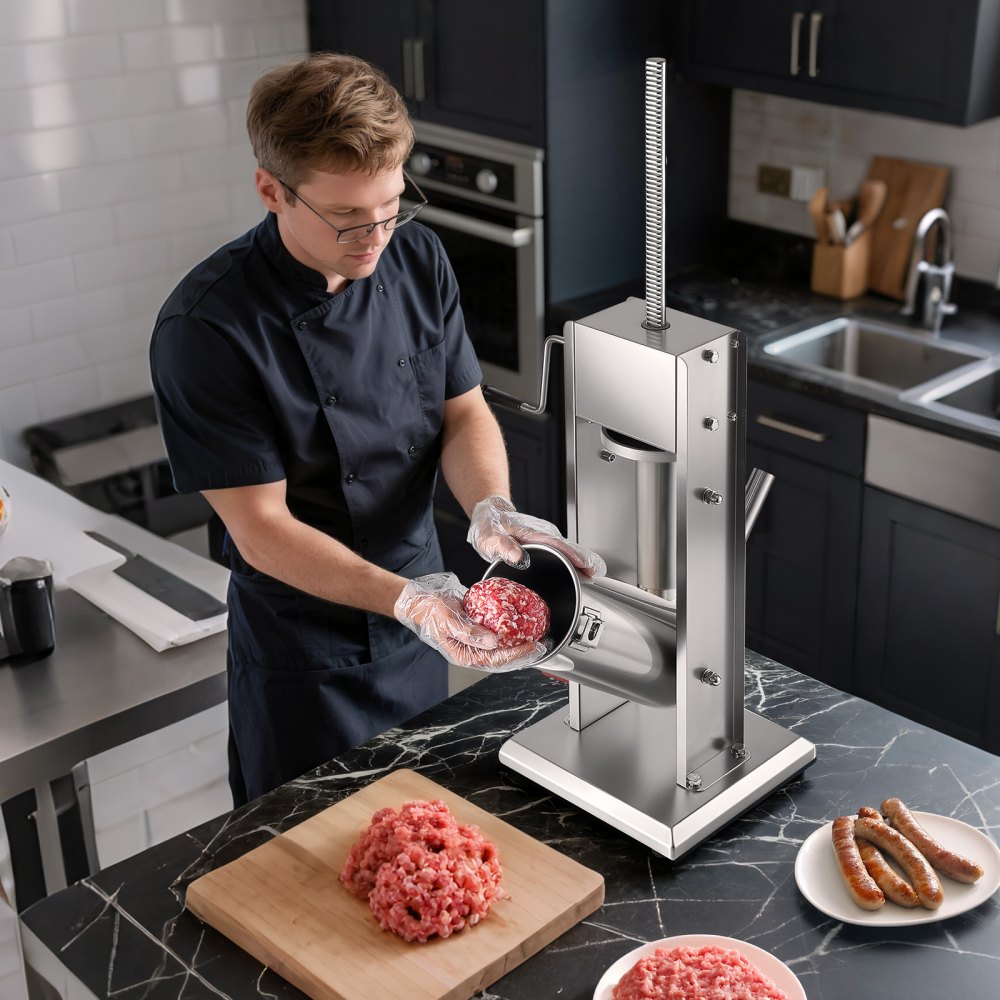 VEVOR Manual Sausage Stuffer, 11 LBS / 5 L Vertical Meat Stuffer, Dual-Speed Sausage Casing Meat Filling Machine