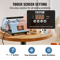 VEVOR Tumbler Heat Press Machine, 11-30oz Mug Press, Heat Up Fast and Even, Tumbler Press with Sublimation Paper, Tape