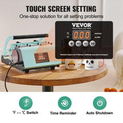 VEVOR Tumbler Heat Press Machine, 11-30oz Mug Press, Heat Up Fast and Even, Tumbler Press with Sublimation Paper, Tape
