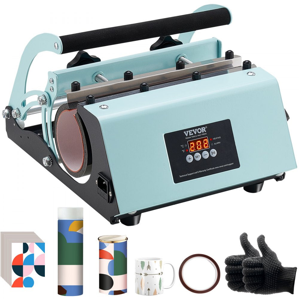 VEVOR Tumbler Heat Press Machine, 11-30oz Mug Press, Heat Up Fast and Even, Tumbler Press with Sublimation Paper, Tape