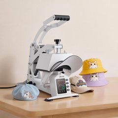 VEVOR Hat Heat Press Machine, with 4 Interchangeable Platens and Caps Stretcher, Precise Temperature & Time Control