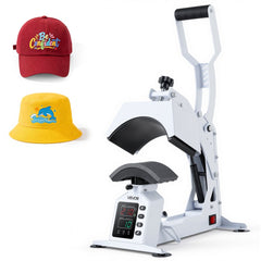 VEVOR Hat Heat Press Machine, 8.5 x 4 in Large Heating Plate, with Caps Stretcher, Precise Temperature & Time Control